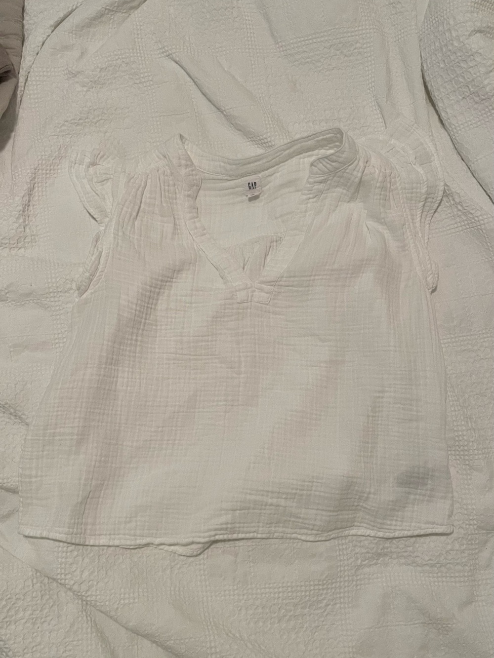GAP White Lightweight Gauze V-Neck Camisole